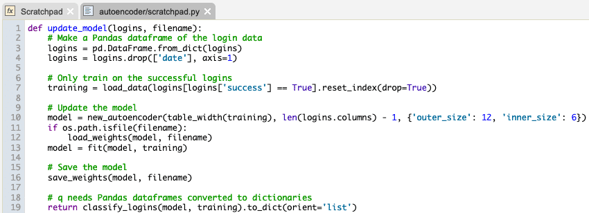 Write A Function In Python To Take A Batch Of Logins And Update The Model - KX